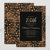 Bronze Gold Black Leopard 75e verjaardag Kaart (Voorkant / Achterkant)