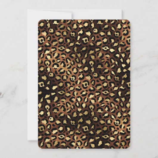 Bronze Gold Black Leopard Cheetah Graduparty Kaart (Achterkant)