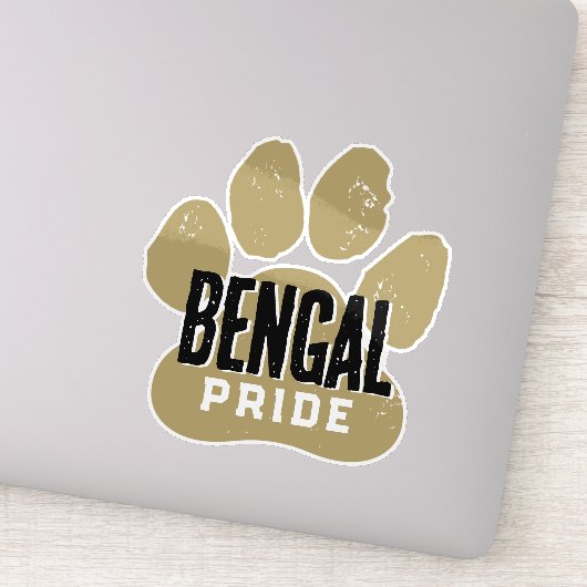 Bronze Gold & Black Pootafdruk Trots Sticker (Detail)
