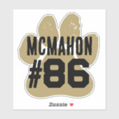 Bronze Gold & Black Speler Nummer Pootafdruk Sticker (Vel)