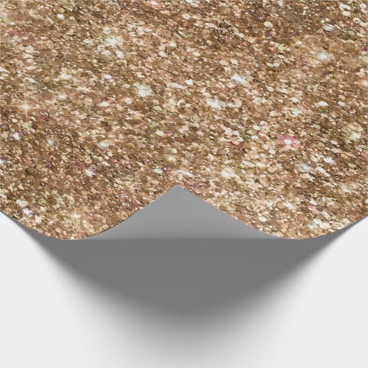 Bronze Gold Confetti Sparkle Cadeaupapier (Hoek)