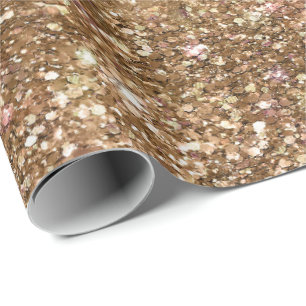 Bronze Gold Confetti Sparkle Cadeaupapier
