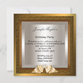 Bronze Gold Cream High Hiel Shoe Birthday Party Kaart (Achterkant)