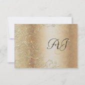 Bronze Gold en Black Swirls Wedding RSVP (Achterkant)