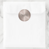 Bronze Gold Envelope Sticker met monogram (Tas)