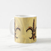 Bronze & Gold Fleur-de-lis Mok (Voorkant links)