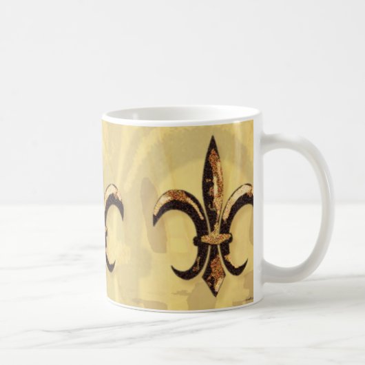 Bronze & Gold Fleur-de-lis Mok (Rechts)