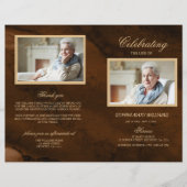 Bronze & Gold Funeral Program | Dienstenvolgorde (Voorkant)