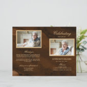 Bronze & Gold Funeral Program | Dienstenvolgorde (Staand voorkant)