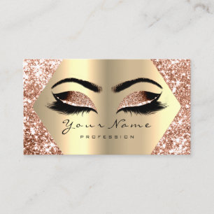 Bronze Gold Glitter Makeup Artist Lashes Visitekaartje