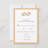 Bronze Gold Infinity Hand Clasp Wedding RSVP-kaart RSVP Kaartje (Voorkant)