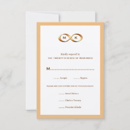 Bronze Gold Infinity Hand Clasp Wedding RSVP-kaart RSVP Kaartje