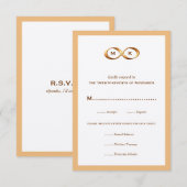 Bronze Gold Infinity Hand Clasp Wedding RSVP-kaart RSVP Kaartje (Voorkant / Achterkant)