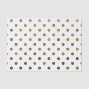 Bronze Gold Leaf Metallic Faux Foil Polka Dot Tissuepapier