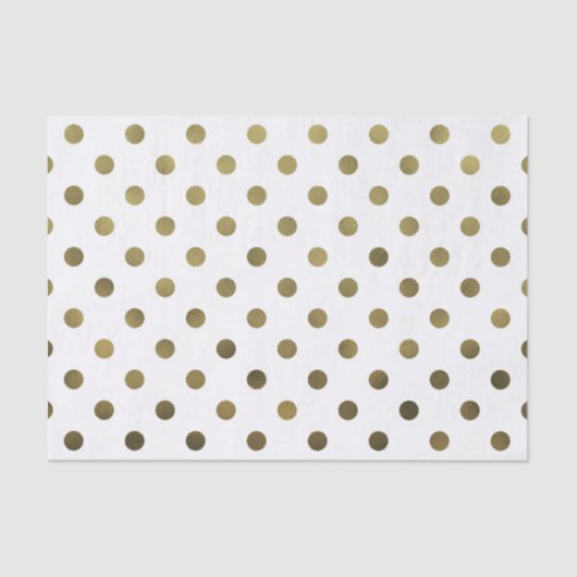 Bronze Gold Leaf Metallic Faux Foil Polka Dot Tissuepapier (Voorkant)