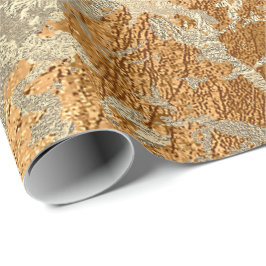 Bronze Gold Marble Pastel Unicorn Urban Abstract Cadeaupapier