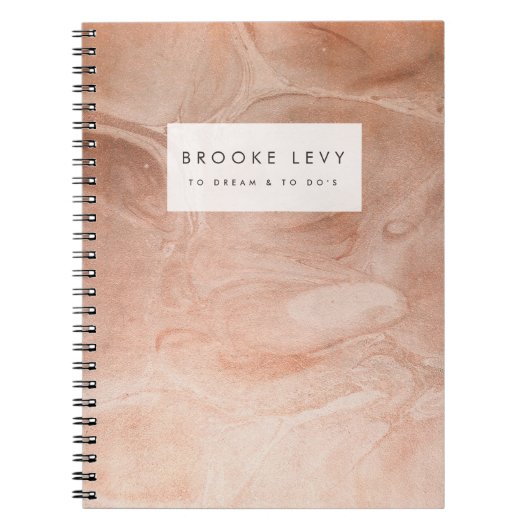 Bronze Gold Marble Personal Journal-laptop Notitieboek (Voorkant)