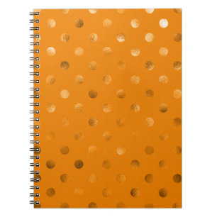 Bronze Gold Metallic Faux Foil Polka Dot Oranje Notitieboek