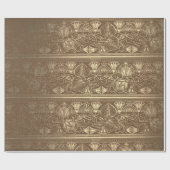 Bronze Gold Papyrus Antiek Egyptische Floral Lotus Cadeaupapier (Vlak)