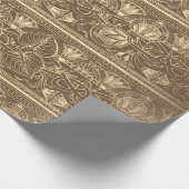 Bronze Gold Papyrus Antiek Egyptische Floral Lotus Cadeaupapier (Hoek)