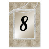 Bronze Gold Silver Trim MODERN TABEL NUMMER PEARL Kaart (Achterkant)