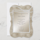 Bronze Gold Sparkle Pearl ELEGANT CLASSY WEDDING Kaart (Voorkant)