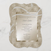 Bronze Gold Sparkle Pearl ELEGANT CLASSY WEDDING Kaart (Voorkant / Achterkant)