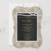 Bronze Gold Sparkle Pearl ELEGANT CLASSY WEDDING Kaart (Voorkant)
