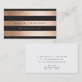 Bronze Gold Stripes Hair Stylist Visitekaartjes (Voorkant / Achterkant)
