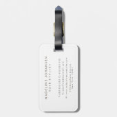 Bronze Gold White Stripes Dames Business Luggable Bagagelabel (Achterkant verticaal)