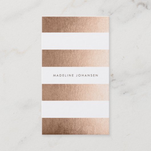 Bronze Gold White Stripes Hair Stylist Kaarten Visitekaartje (Voorkant)