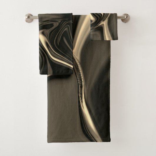 Bronze-golvingen op bruinbeige achtergrond bad handdoek (Insitu)