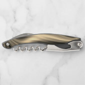 Bronze-golvingen op bruinbeige achtergrond kurkentrekker (Achterkant)