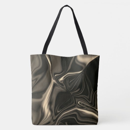Bronze-golvingen op bruinbeige achtergrond tote bag (Achterkant)