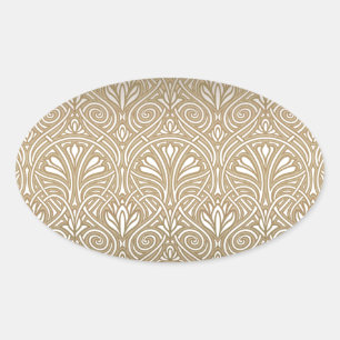Bronze, goud, Art nouveau, art deco, , Ovale Sticker