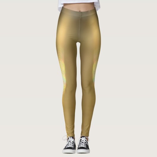 Bronze Gouden Pewter Glowing Chic Glam Gold Leggings (Voorkant)