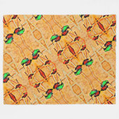 Bronze, gouden rode en paarse kolibrie fleece deken (Voorkant (Horizontaal))