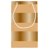 Bronze gradiëntstrepen patroon klein cadeauzakje (Achterkant)