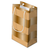 Bronze gradiëntstrepen patroon klein cadeauzakje (Achterkant Gekanteld)