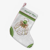 Bronze Green - Filigree kerstengel van de hoop Kleine Kerstsok (Voorkant (Hangend))