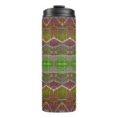 Bronze & Green Leaf Ikat 11 Thermosbeker (Voorkant)