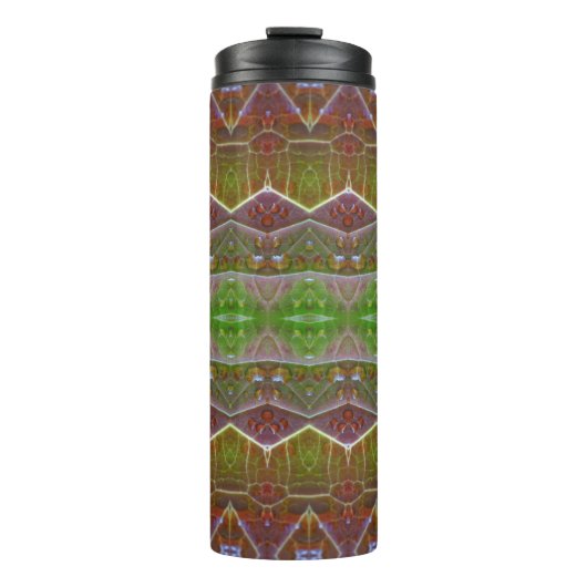 Bronze & Green Leaf Ikat 11 Thermosbeker (Voorkant)