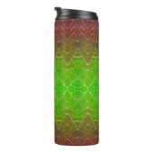 Bronze & Green Leaf Ikat 16 Thermosbeker (Geroteerd rechts)