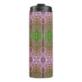 Bronze & Green Leaf Ikat 17 Thermosbeker (Voorkant)