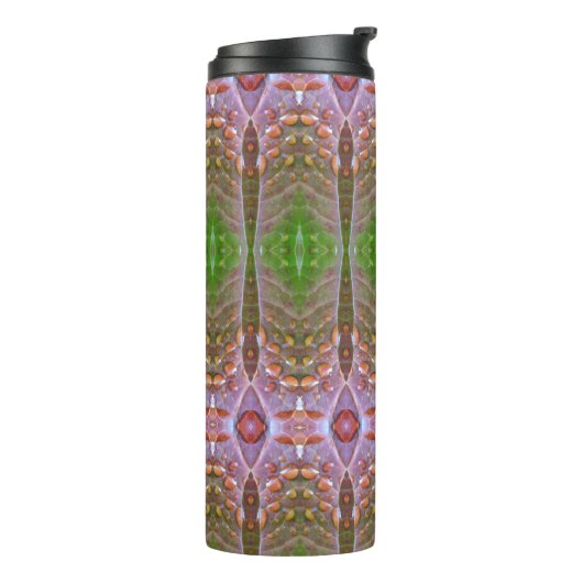 Bronze & Green Leaf Ikat 17 Thermosbeker (Gedraaid links)