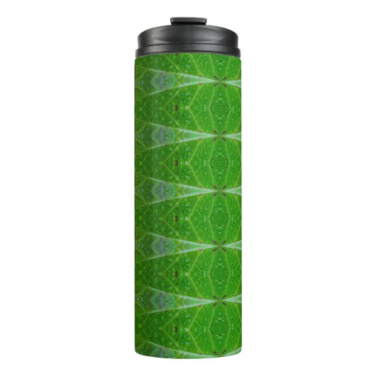 Bronze & Green Leaf Ikat 18 Thermosbeker (Voorkant)