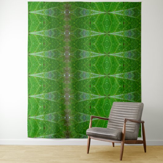 Bronze & Green Leaf Ikat 18 Wandkleed (In situ)