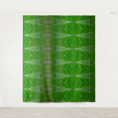 Bronze & Green Leaf Ikat 18 Wandkleed (Voorkant)