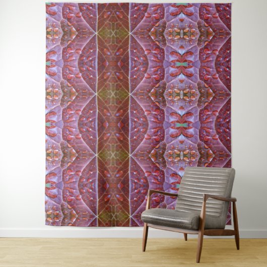 Bronze & Green Leaf Ikat 19 Wandkleed (In situ)