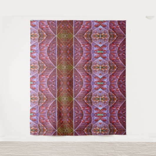 Bronze & Green Leaf Ikat 19 Wandkleed (Voorkant)